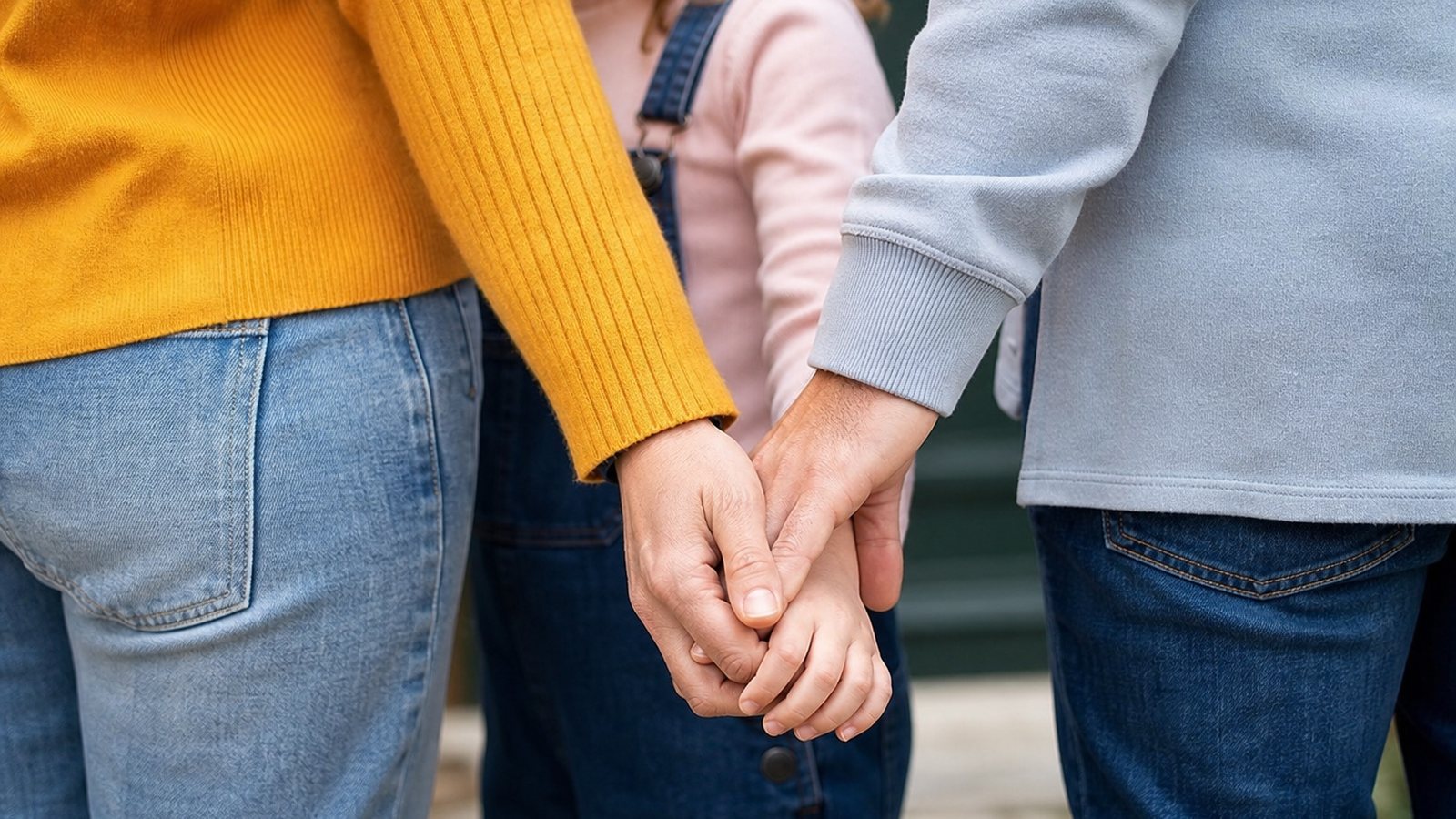 Parent et jeune enfant marchant main dans la main entre deux domiciles