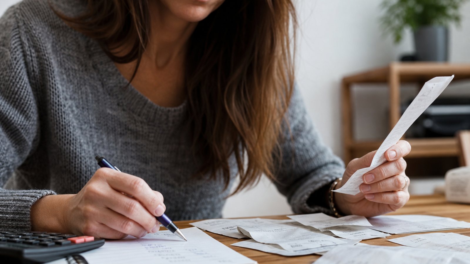 Suivi des dépenses partagées et des remboursements consigné avec des reçus sur un tableau